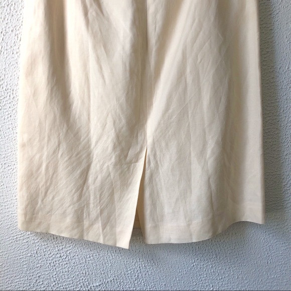 Vintage Kasper Cream Linen Pencil Skirt Size 12P - Picture 6 of 7